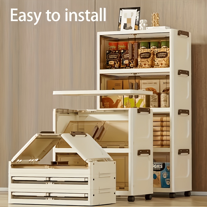 Home Office In Living Room - 3/4/5 Layer Folding Storage Cabinet -