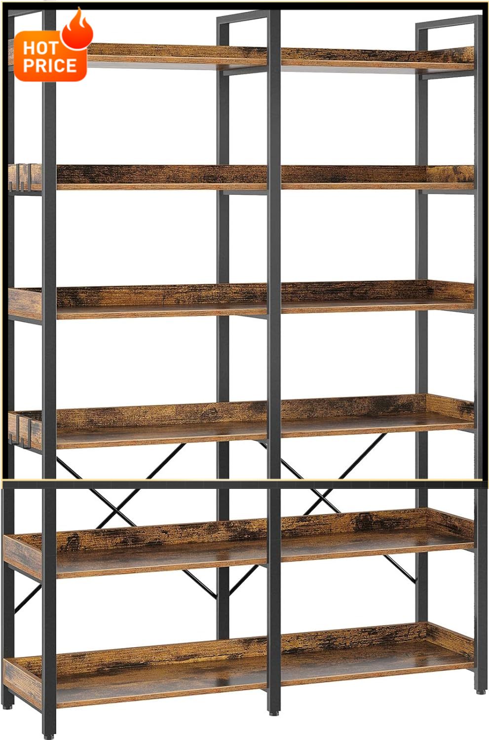 Bookcase Wood Shelf - BestsellerSeventable Bookshelf 6 Tier with 4