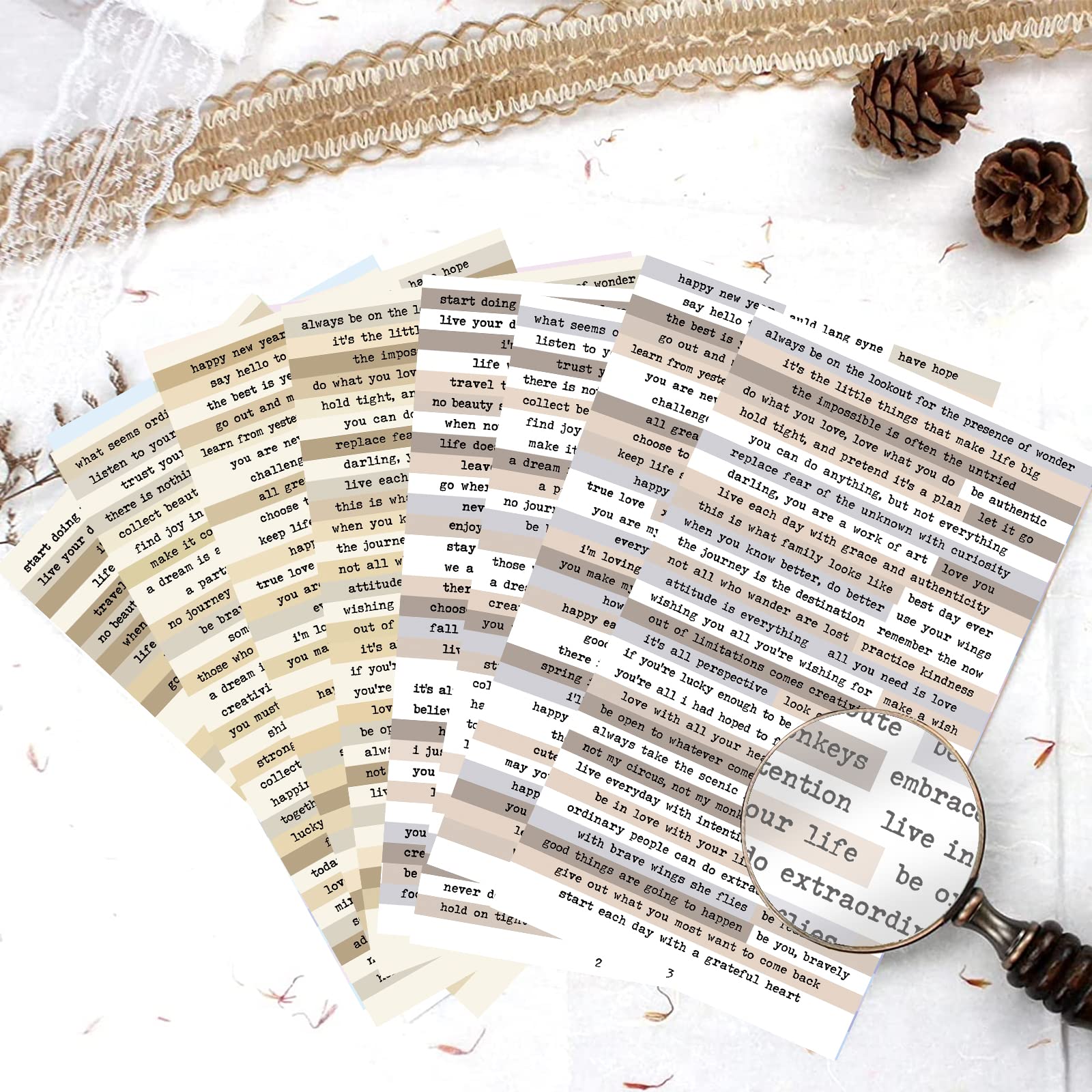 Home Office Quotes - 8pcs Brown Notes Quote Stickers,Inspirational Quotes