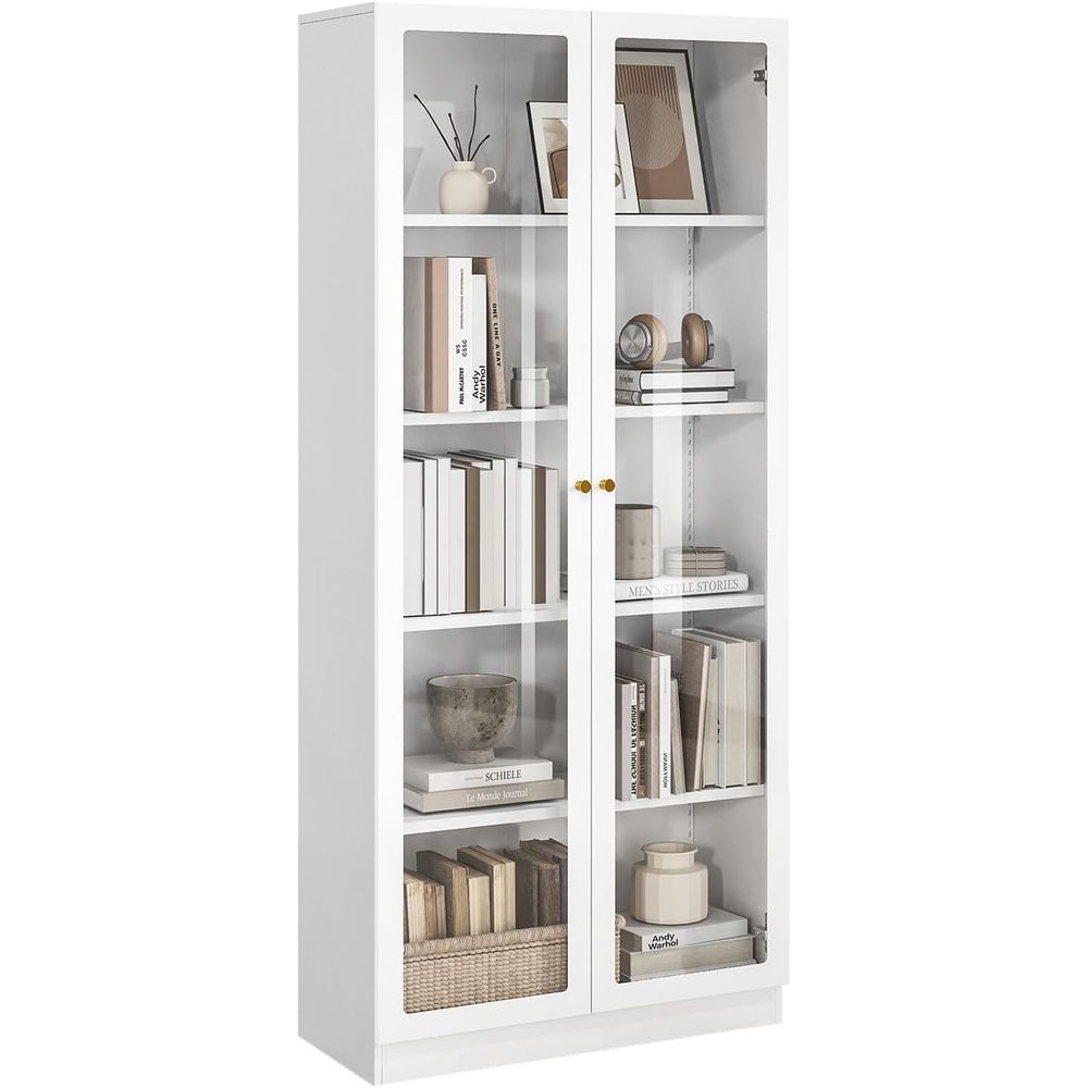Home Office In Living Room - 70.87 Tall Metal Bookshelf, 5-Tier Display