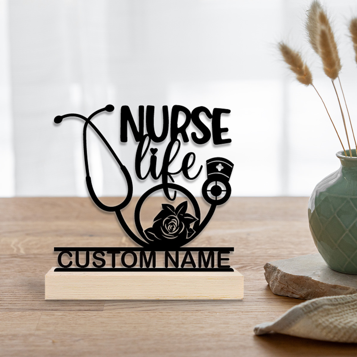Home Office Gifts - Personalized Nurse Metal Art Desktop Decor