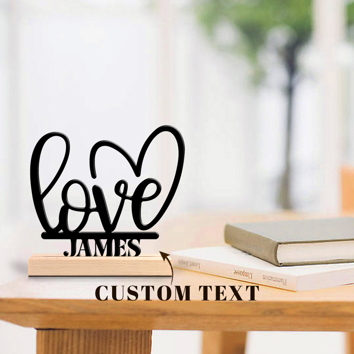 Home Office Gifts - 1Pc Csutom Valentine Love Heart Wooden