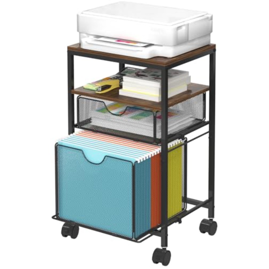 Rolling File Cart - Rolling File Cart with 2 Storage