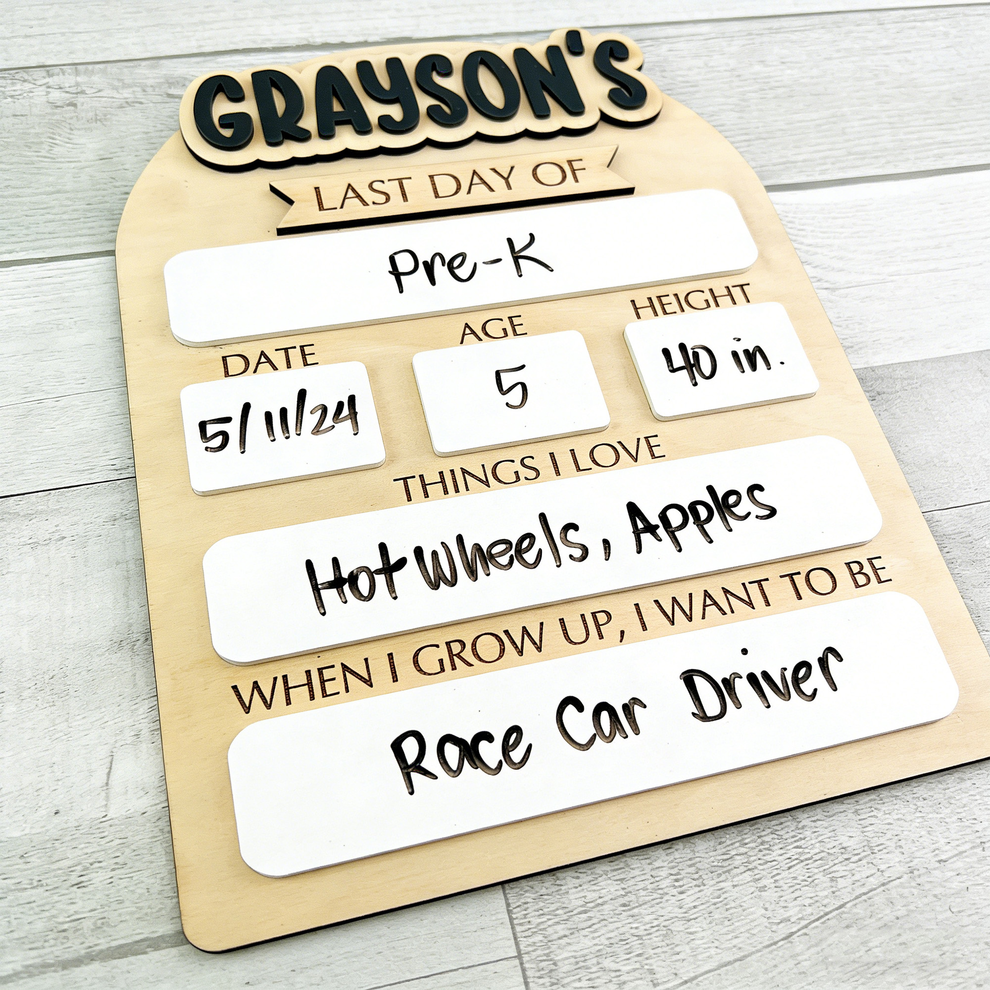 Home Office Gifts - 1Pc Custom First/Last School Day Wooden