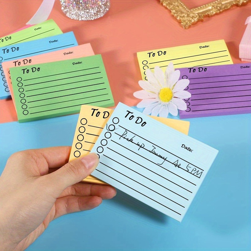 Sticky Note Dispenser - Fluorescent Post-it Notes Multi-color Notepad Self-adhesive