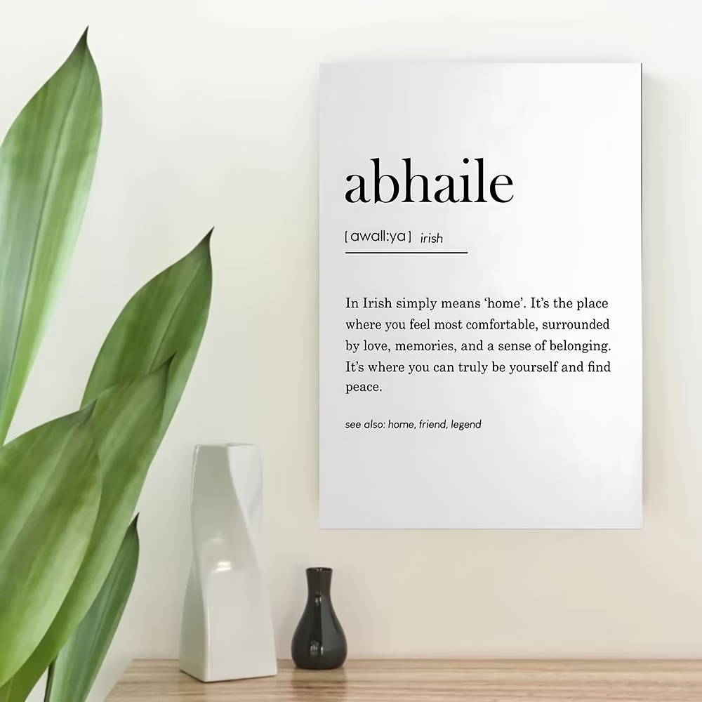 Home Office In Living Room - Modern,Minimalist Abhaile Quotes Wall Art Print