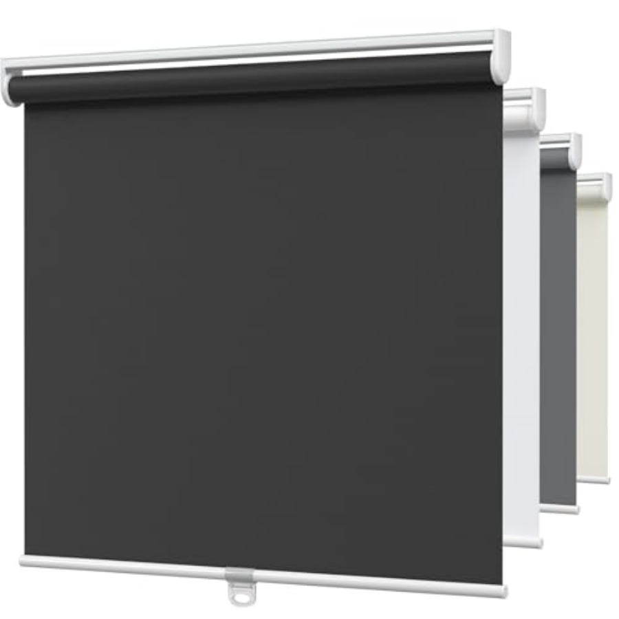 Home Office Windows - out Cordless Roller Shades, Room Darkening