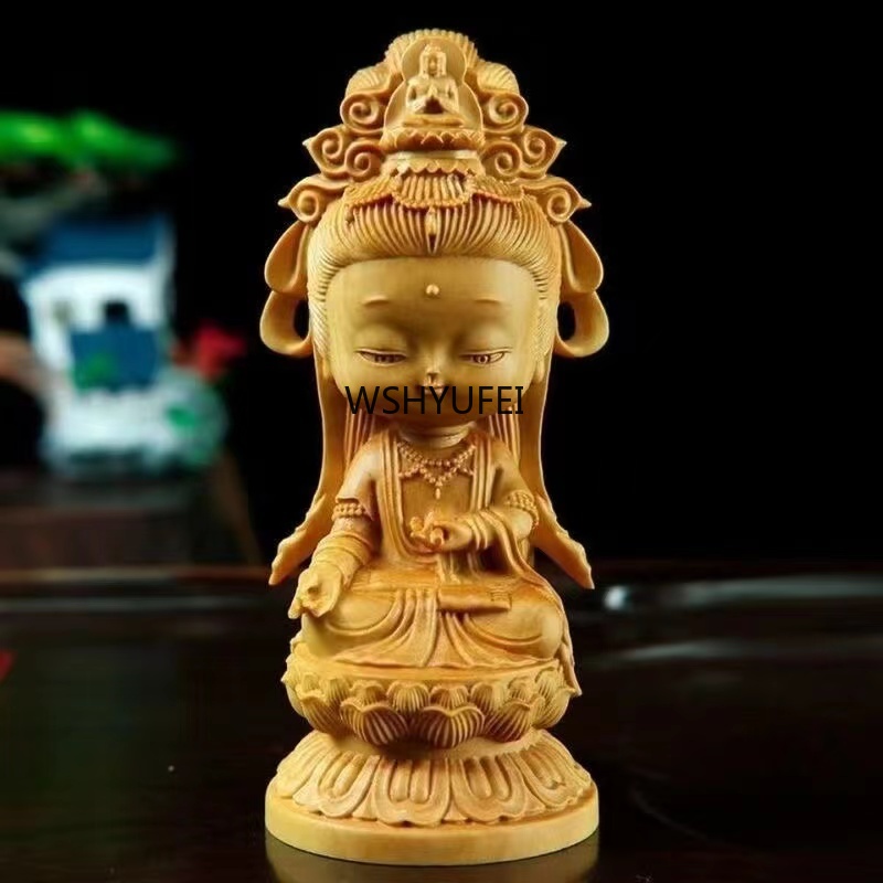 Woodcarving Cartoon Guanyin St - Home Office Feng Shui 리뷰 및 가격