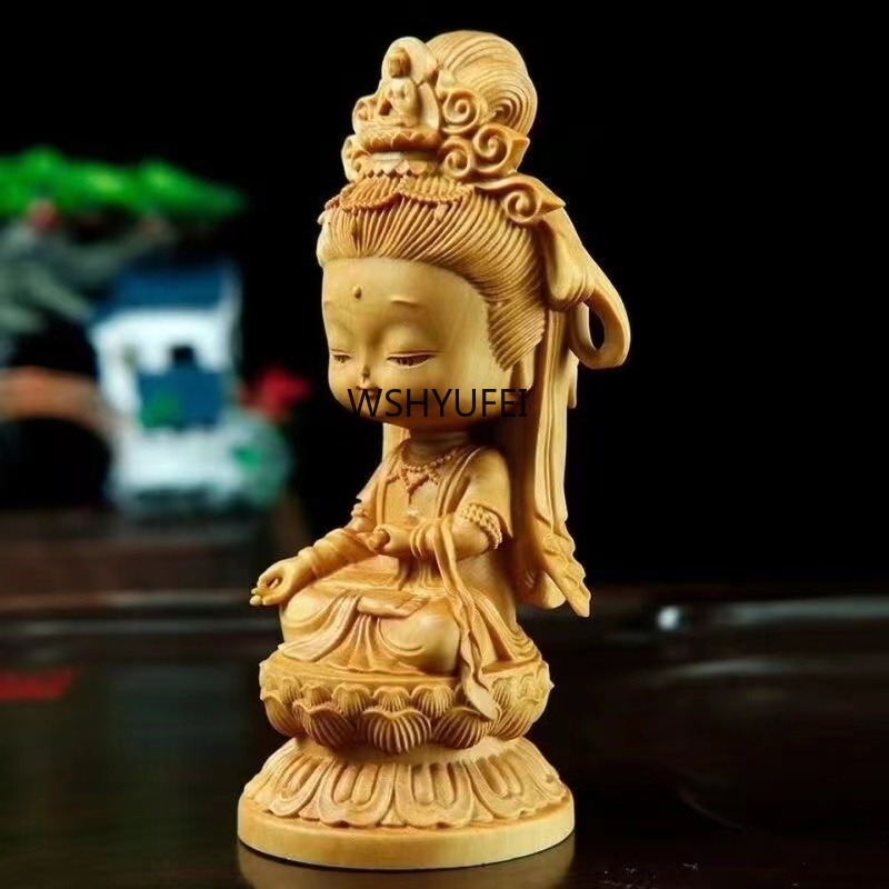 Woodcarving Cartoon Guanyin St - Home Office Feng Shui 리뷰 및 가격
