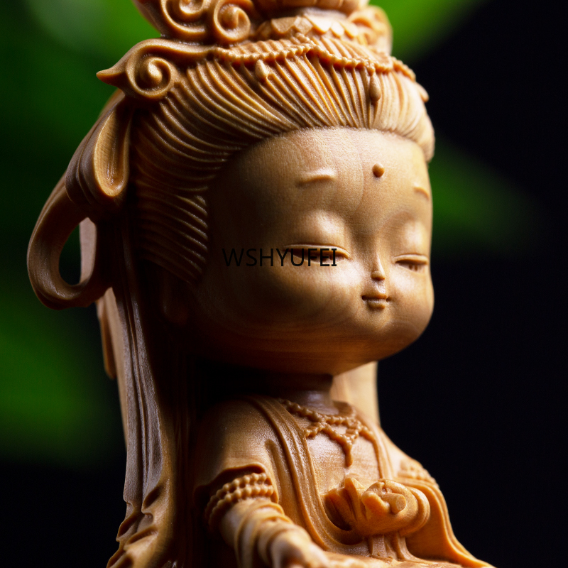 Woodcarving Cartoon Guanyin St - Home Office Feng Shui 리뷰 및 가격