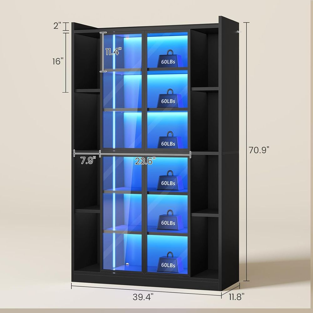 6-Tier Acrylic Glass Display C - Bookcase Wood Shelf 리뷰 및 가격
