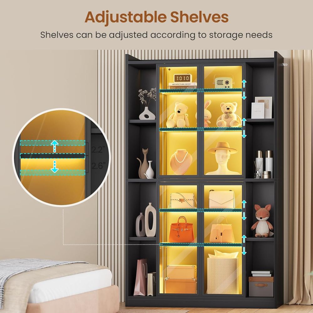 6-Tier Acrylic Glass Display C - Bookcase Wood Shelf 리뷰 및 가격