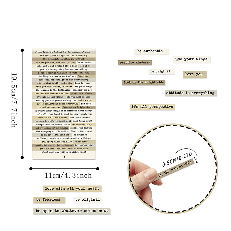 8pcs Brown Notes Quote Sticker - Home Office Quotes 리뷰 및 가격