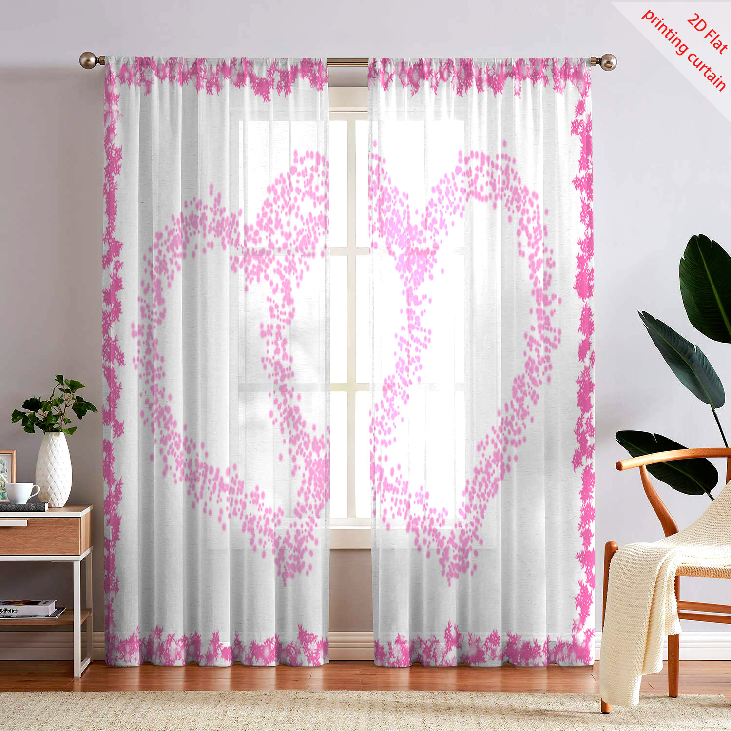 Heart shaped printed transpare - Home Office Windows 리뷰 및 가격