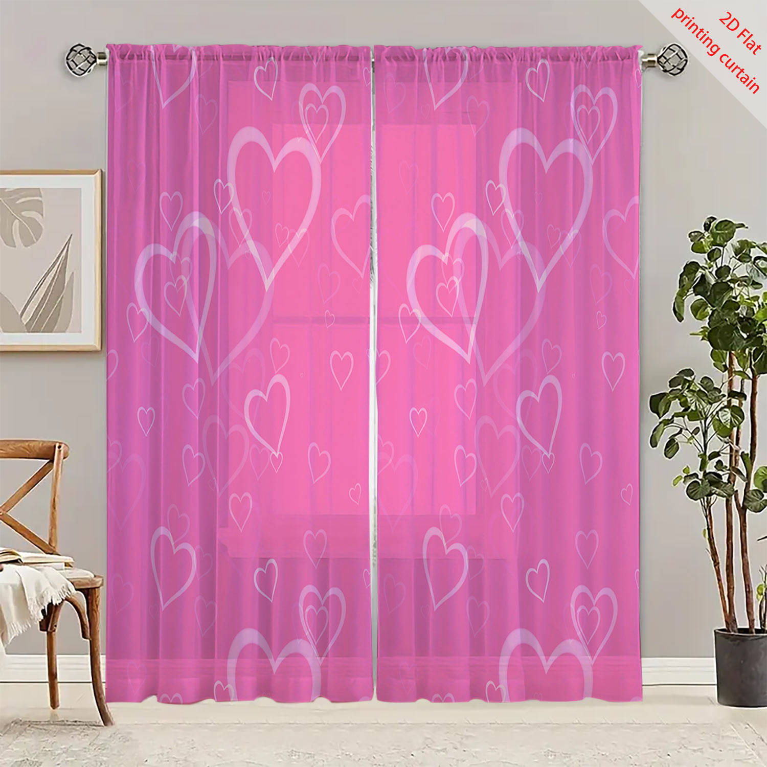 Heart shaped printed transpare - Home Office Windows 리뷰 및 가격