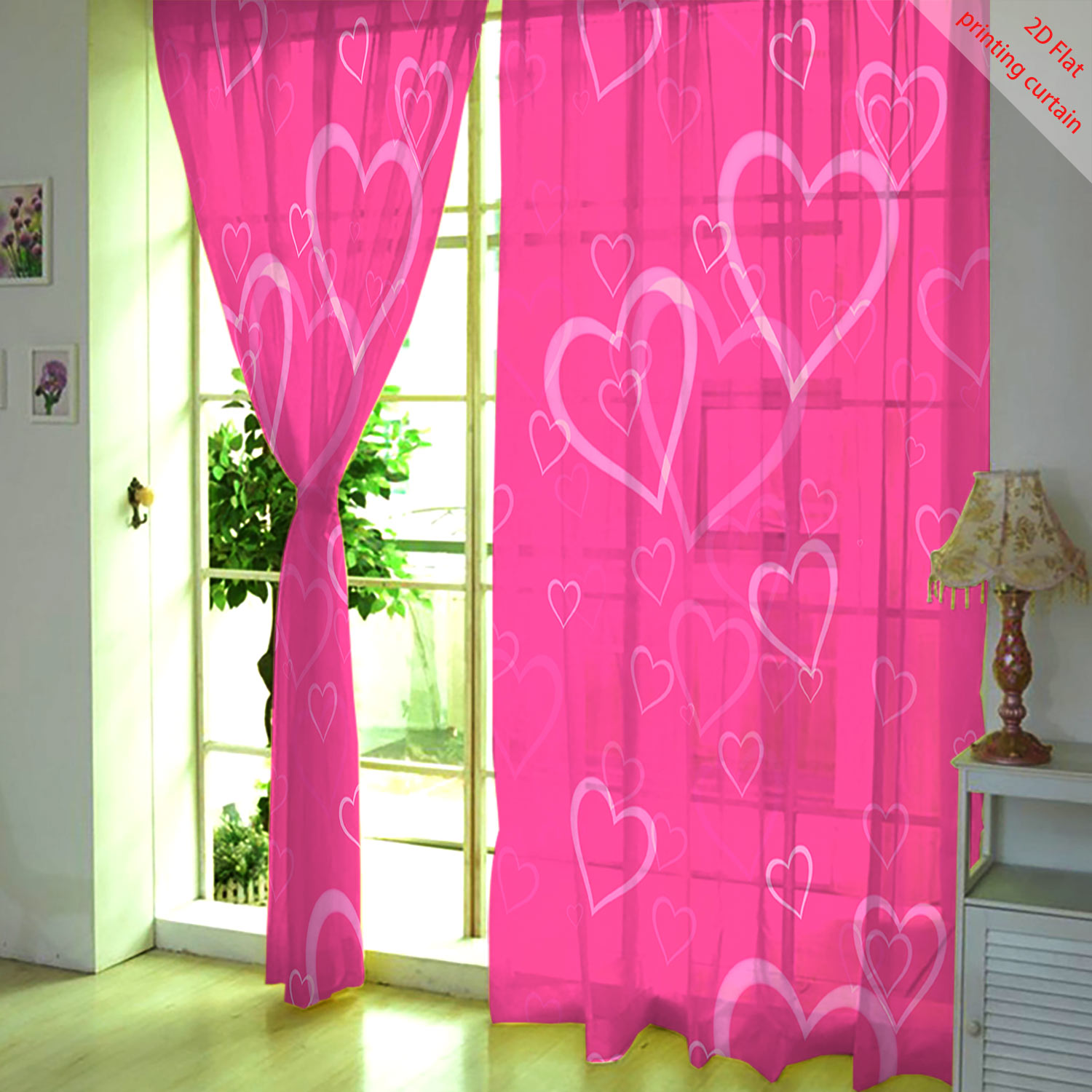 Heart shaped printed transpare - Home Office Windows 리뷰 및 가격