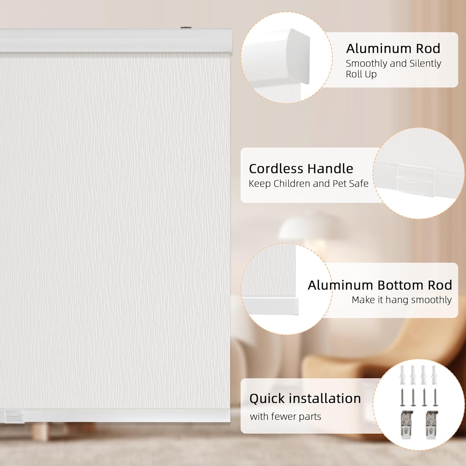 Cordless Blackout Roller Shade - Home Office Windows 리뷰 및 가격