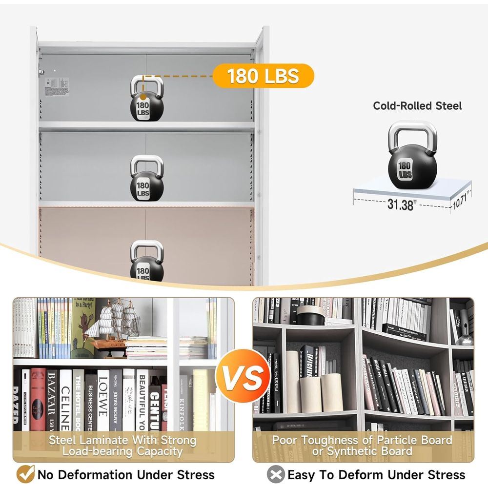 70.87 Tall Metal Bookshelf, 5- - Home Office In Living Room 리뷰 및 가격