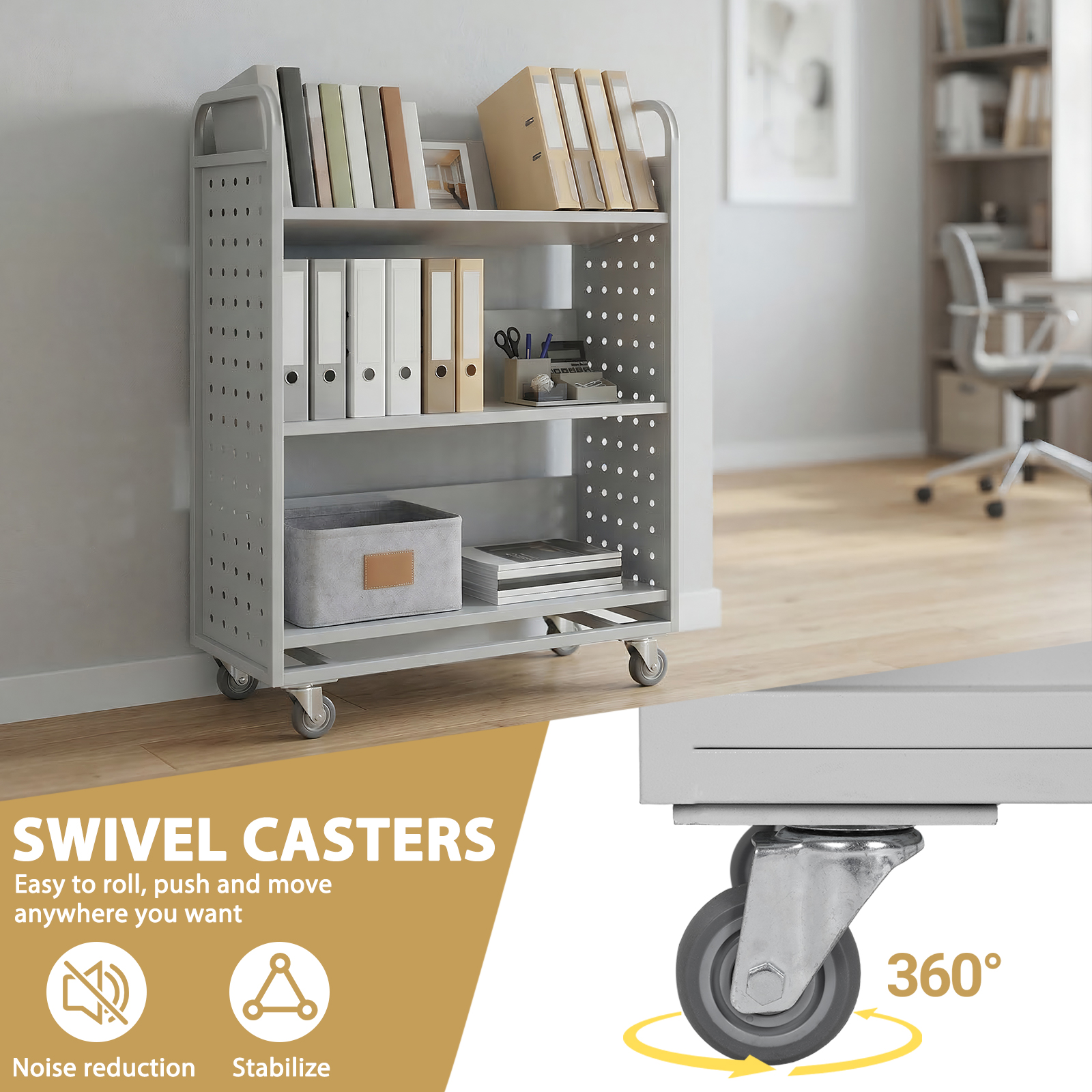 Library Book Cart Slanted Sing - Rolling File Cart 리뷰 및 가격