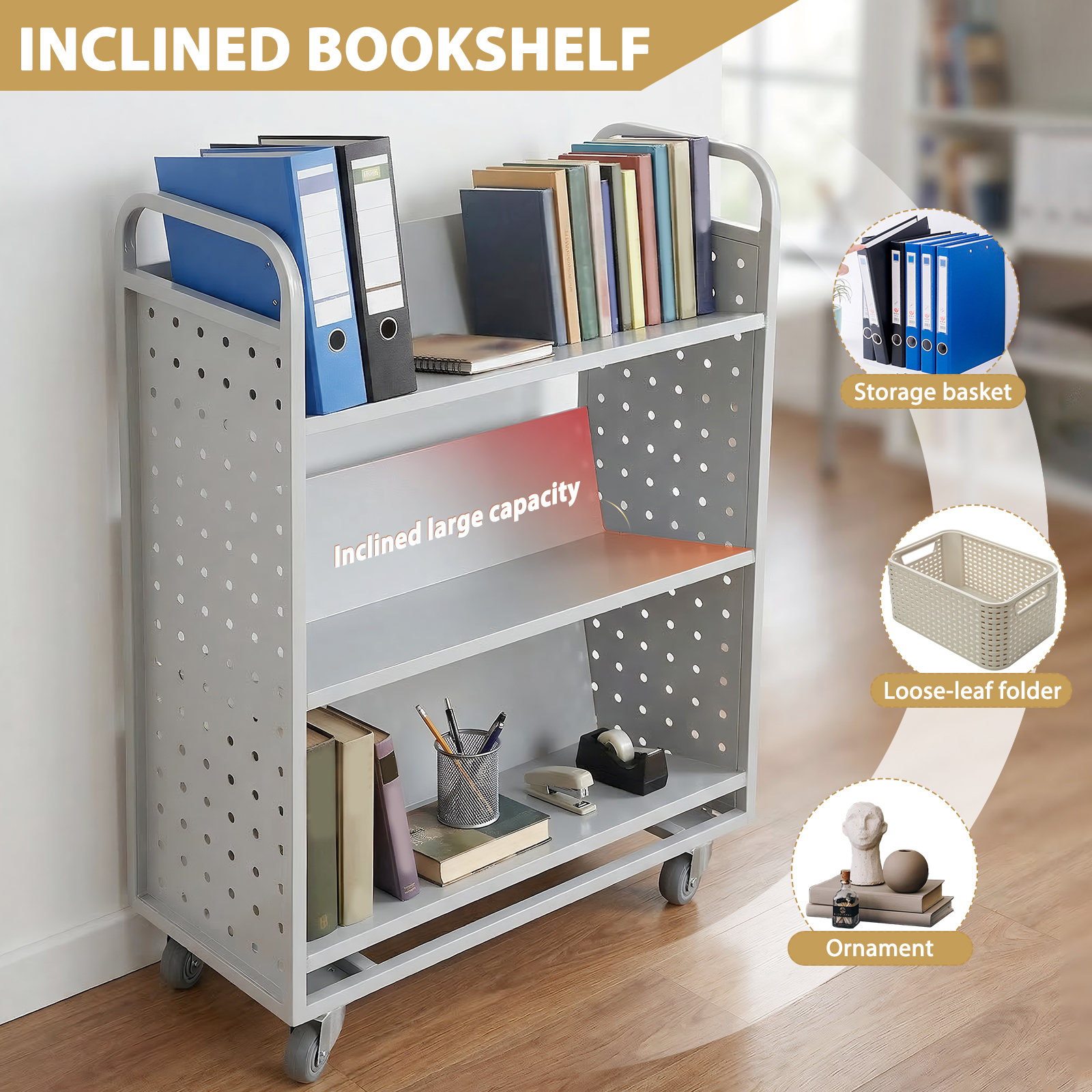 Library Book Cart Slanted Sing - Rolling File Cart 리뷰 및 가격