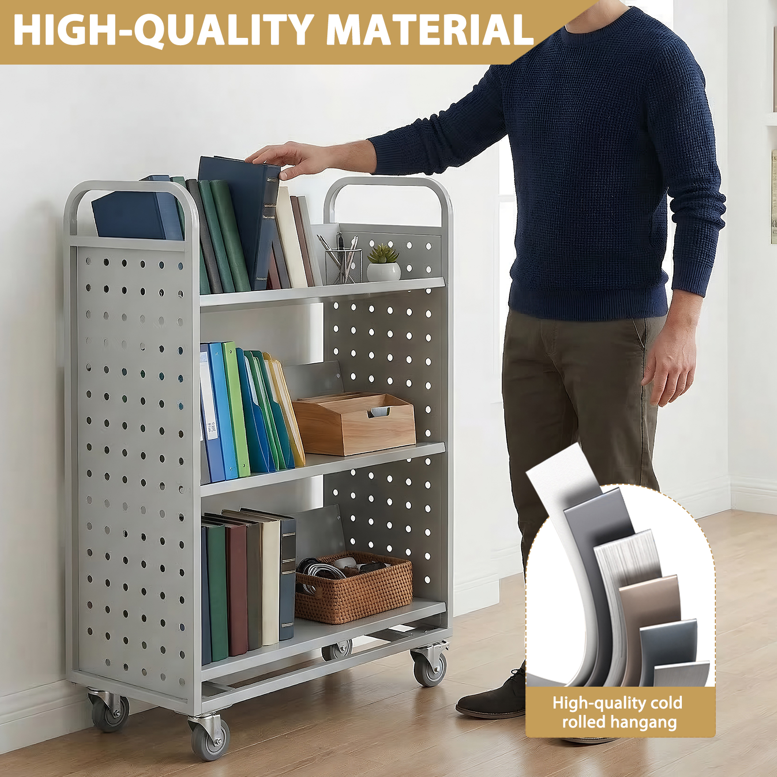 Library Book Cart Slanted Sing - Rolling File Cart 리뷰 및 가격