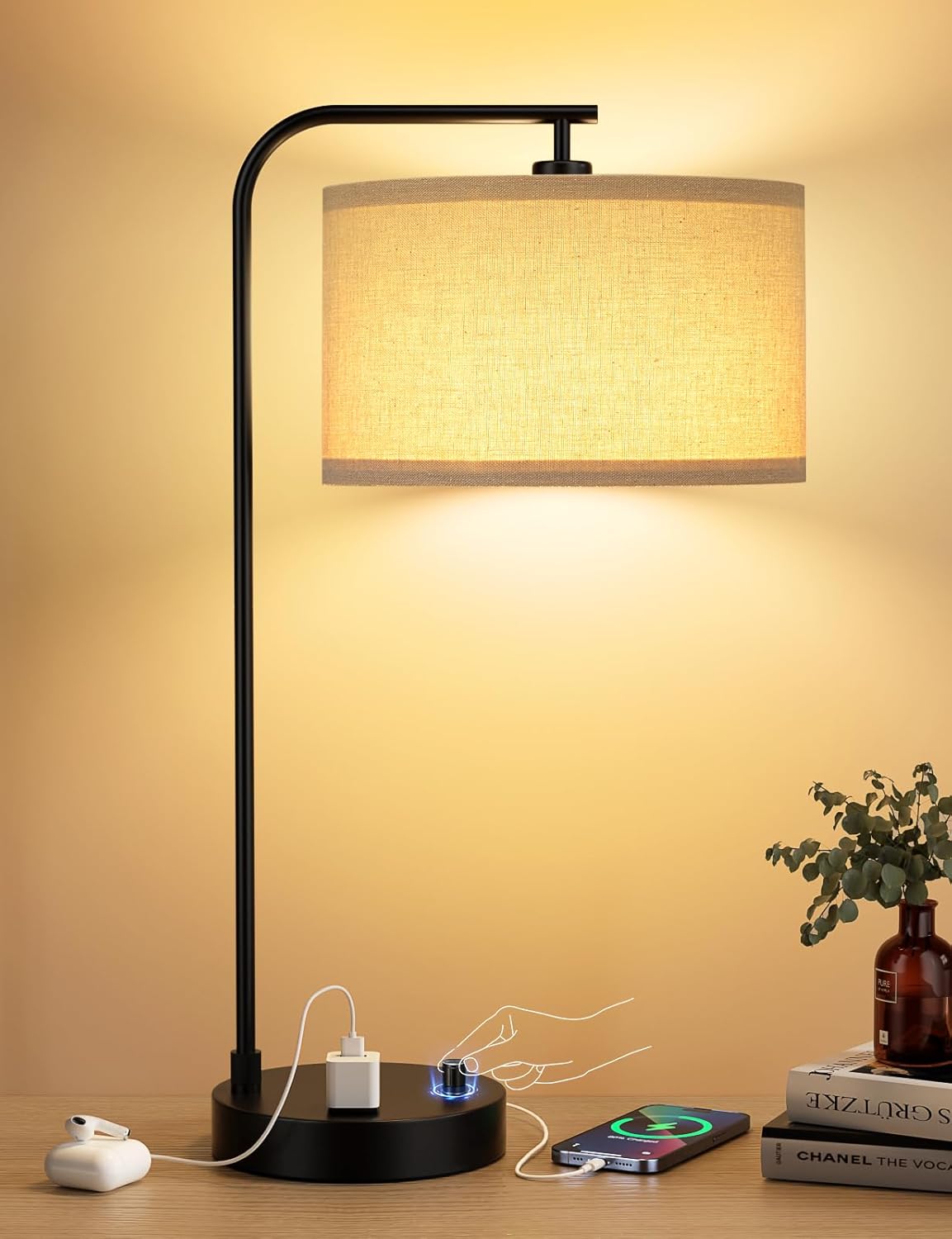 Tall Table Lamp with USB Port  - Home Office In Living Room 리뷰 및 가격