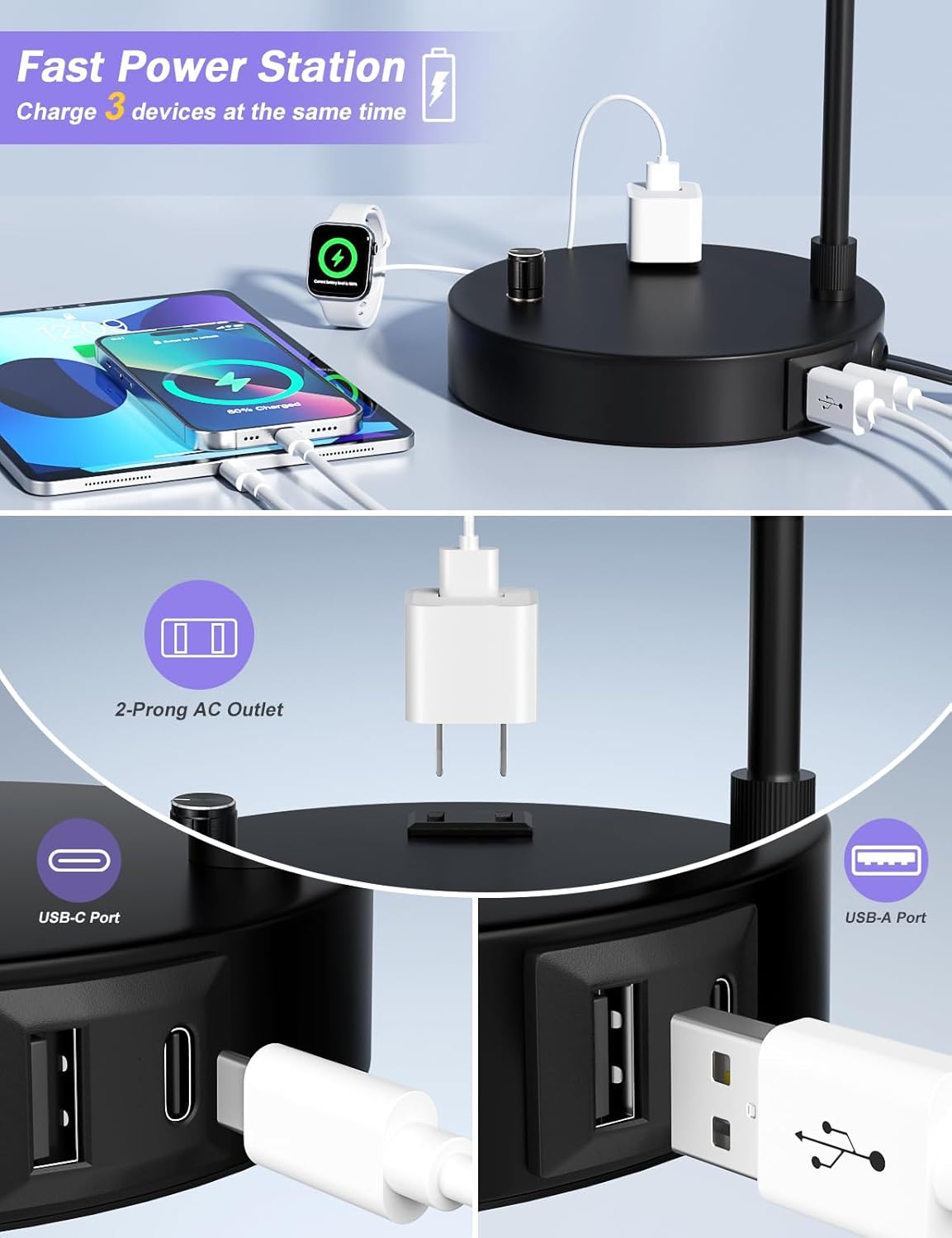 Tall Table Lamp with USB Port  - Home Office In Living Room 리뷰 및 가격