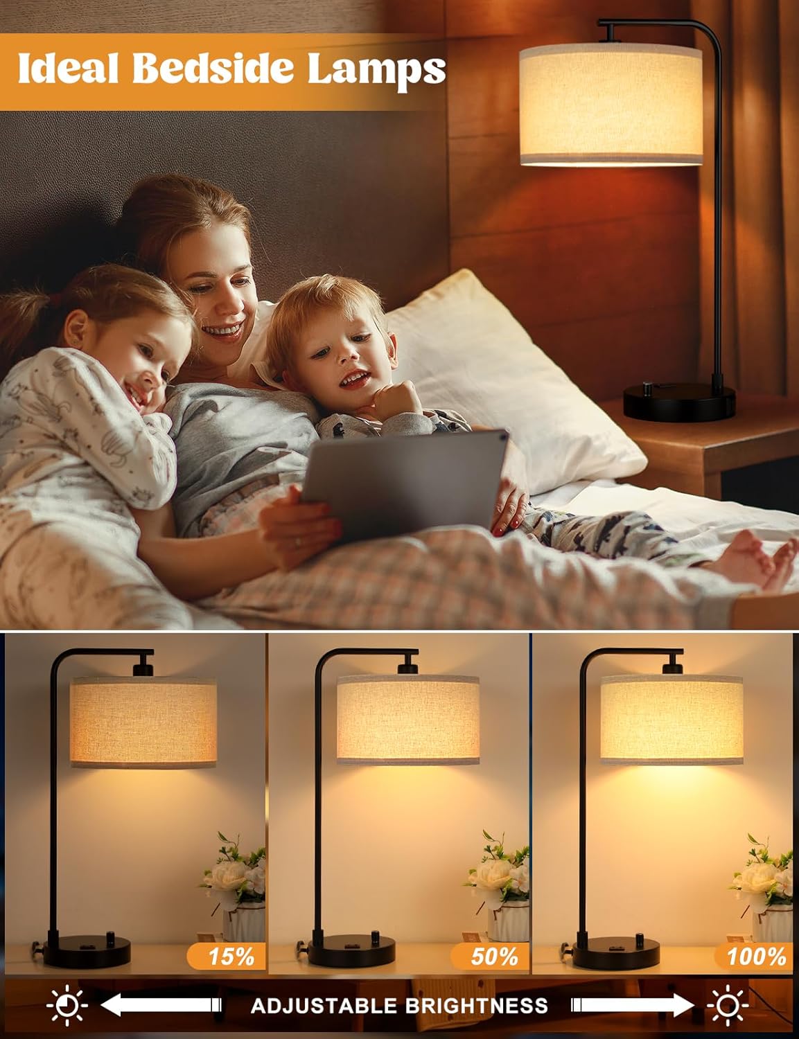 Tall Table Lamp with USB Port  - Home Office In Living Room 리뷰 및 가격