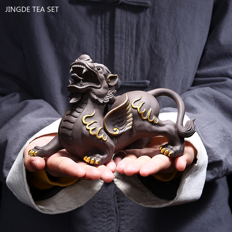 Purple Clay Pixiu Tea Pet Hand - Home Office Feng Shui 리뷰 및 가격