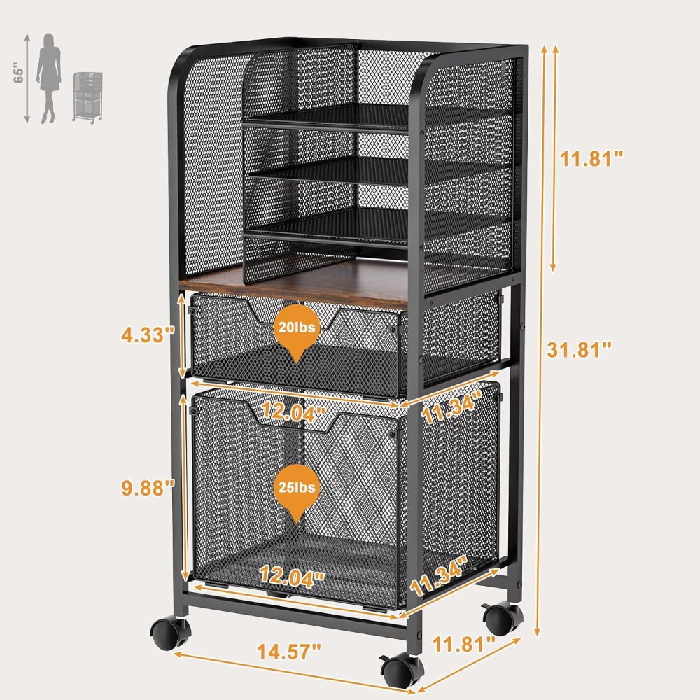 6-Tier Rolling File Cart with  - Rolling File Cart 리뷰 및 가격