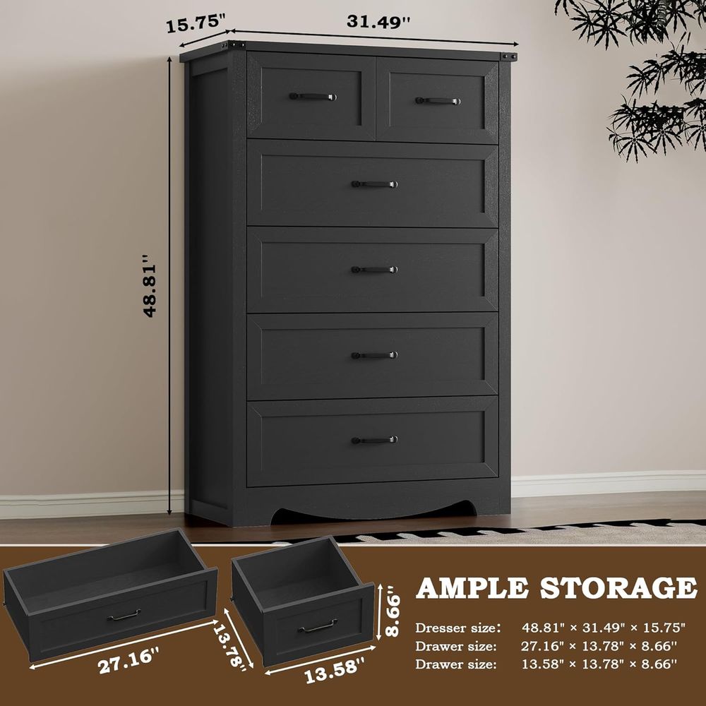 6-Drawer Wooden Chest with Met - Home Office In Living Room 리뷰 및 가격