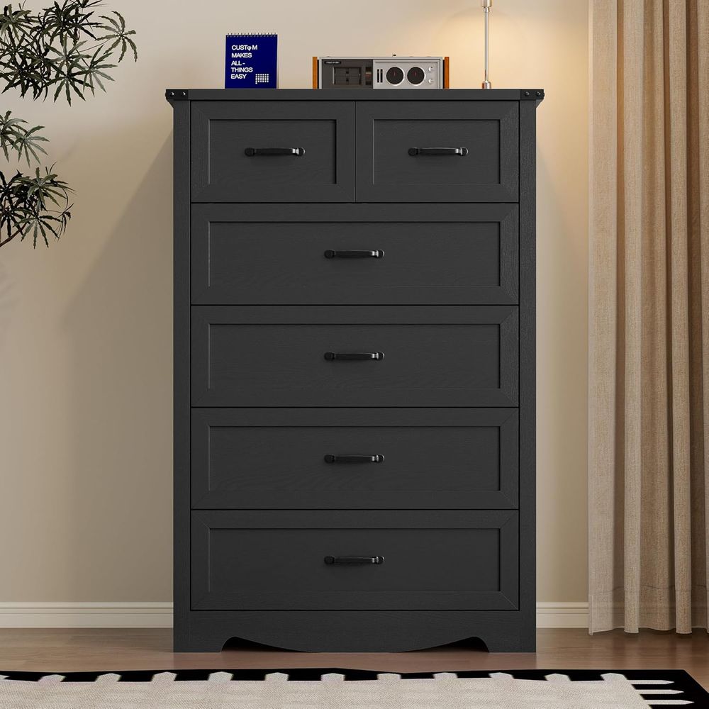 6-Drawer Wooden Chest with Met - Home Office In Living Room 리뷰 및 가격