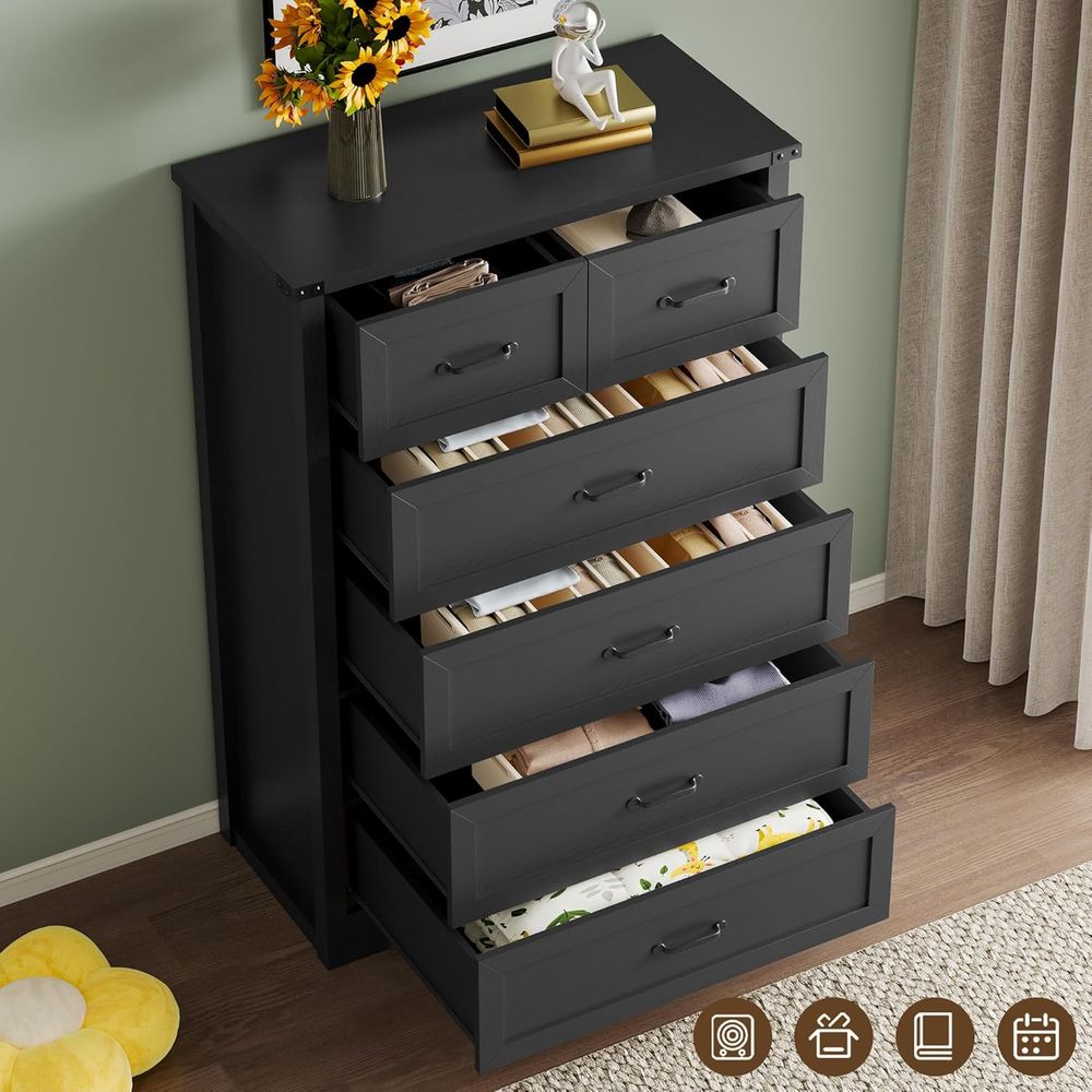 6-Drawer Wooden Chest with Met - Home Office In Living Room 리뷰 및 가격