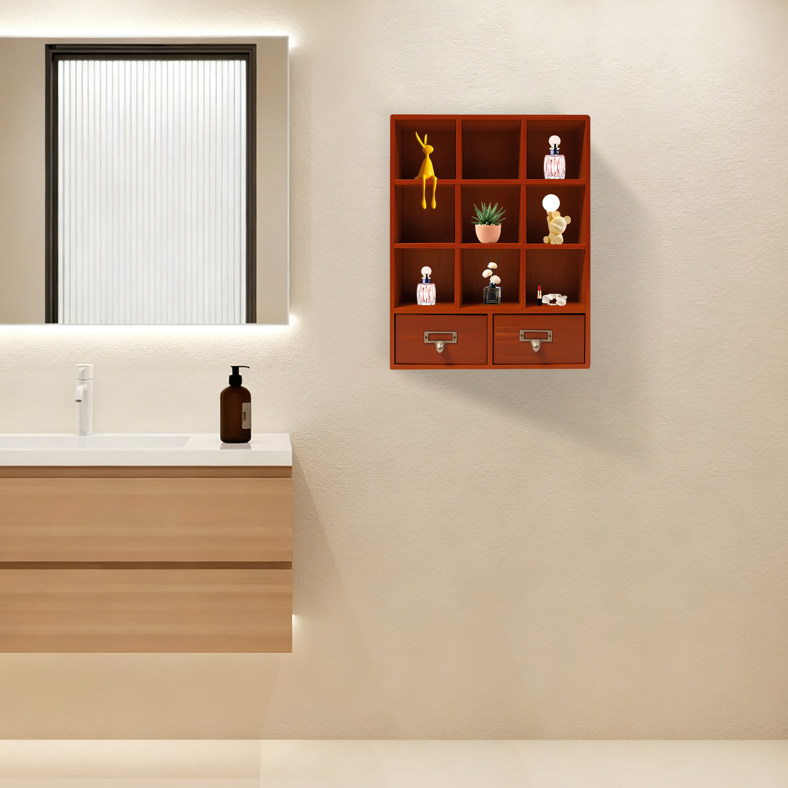 Storage Display Cabinet, 9-Cub - Bookcase Wood Shelf 리뷰 및 가격