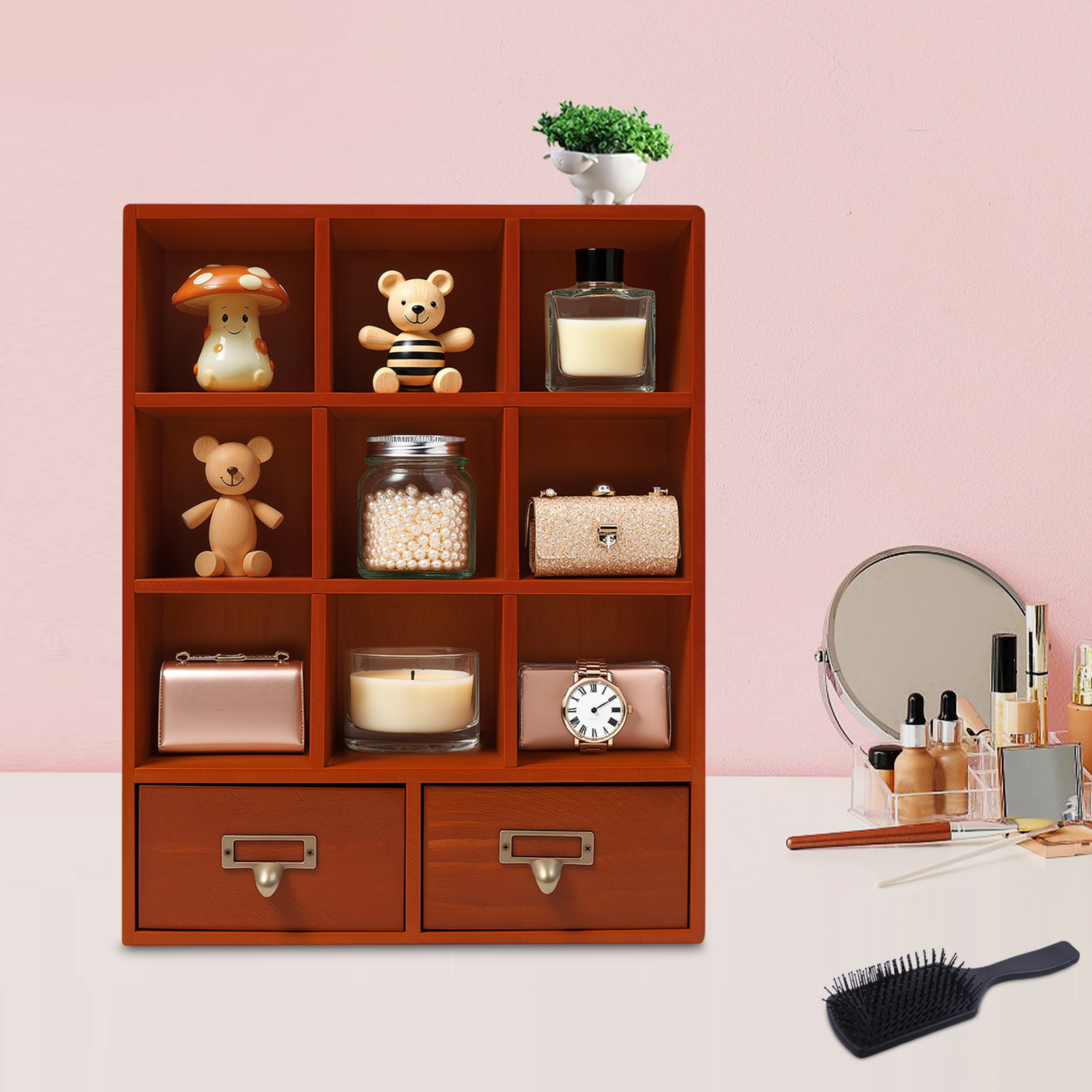 Storage Display Cabinet, 9-Cub - Bookcase Wood Shelf 리뷰 및 가격