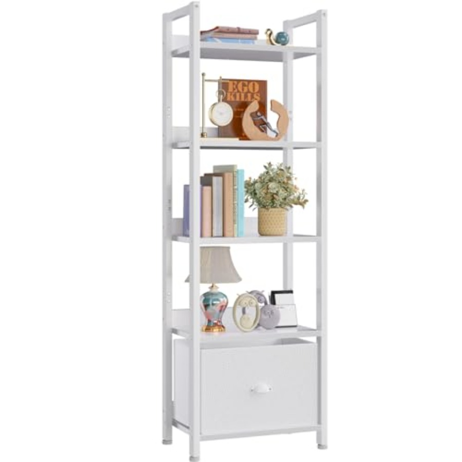 Bookshelf with Drawer, Tall Na - Bookcase Wood Shelf 리뷰 및 가격