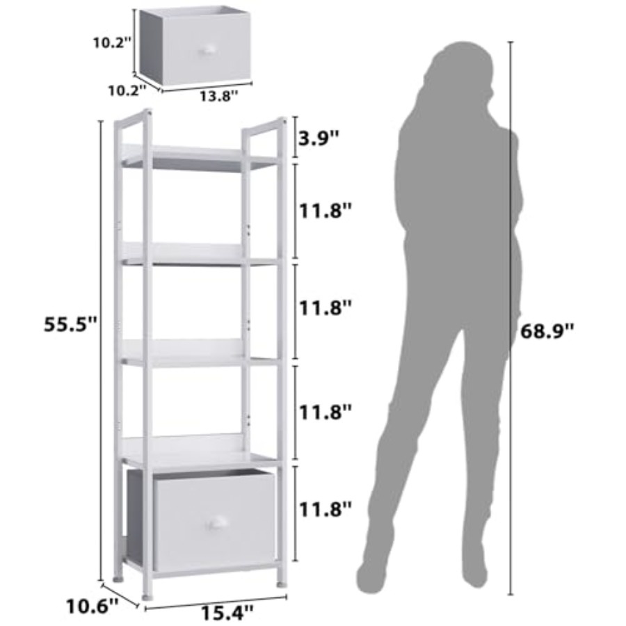 Bookshelf with Drawer, Tall Na - Bookcase Wood Shelf 리뷰 및 가격