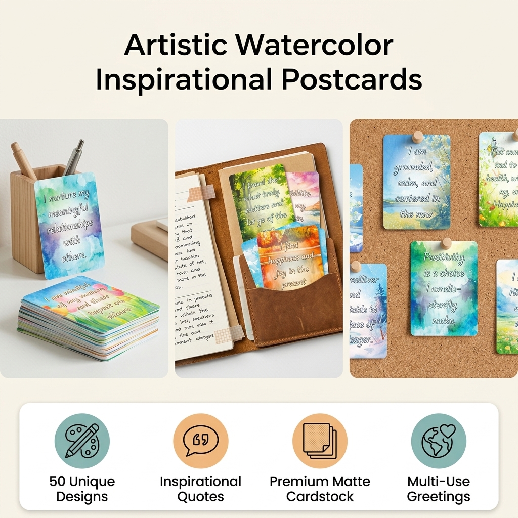50Pcs Beautiful Watercolor Sce - Home Office Gifts 리뷰 및 가격