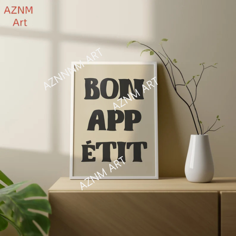 1pc Bon Appetit Art Poster Fre - Home Office Quotes 리뷰 및 가격