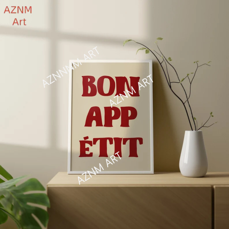 1pc Bon Appetit Art Poster Fre - Home Office Quotes 리뷰 및 가격