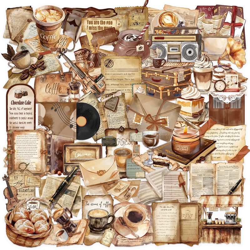 50PCS Vintage Coffee Letter PE - Home Office Quotes 리뷰 및 가격