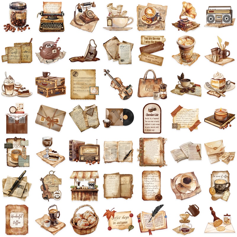 50PCS Vintage Coffee Letter PE - Home Office Quotes 리뷰 및 가격