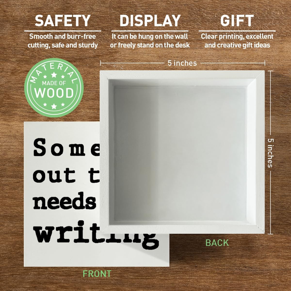 Wooden Box Sign for Writers, N - Home Office Quotes 리뷰 및 가격