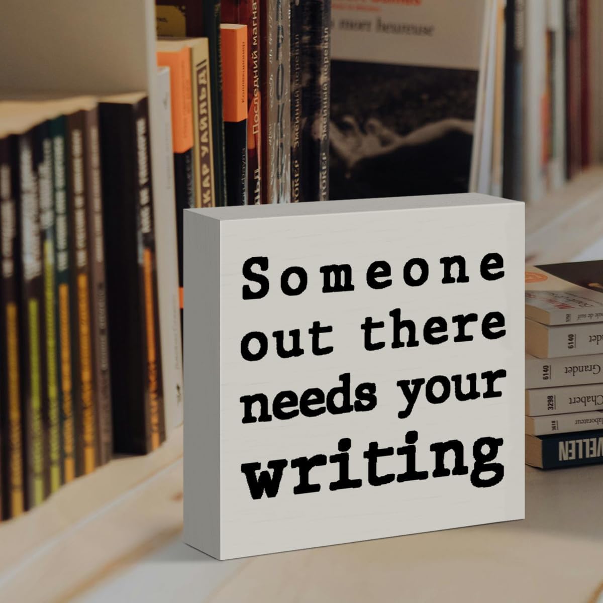 Wooden Box Sign for Writers, N - Home Office Quotes 리뷰 및 가격