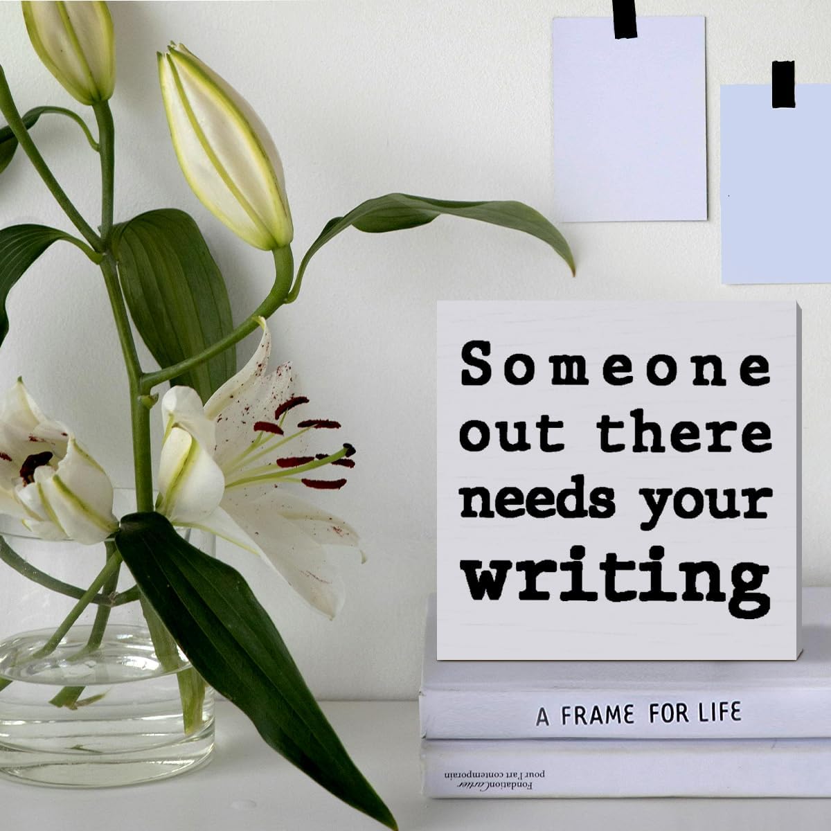 Wooden Box Sign for Writers, N - Home Office Quotes 리뷰 및 가격