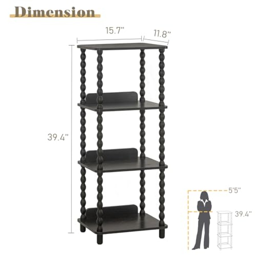 Book Shelf, 4-Tier Bookshelf w - Bookcase Wood Shelf 리뷰 및 가격