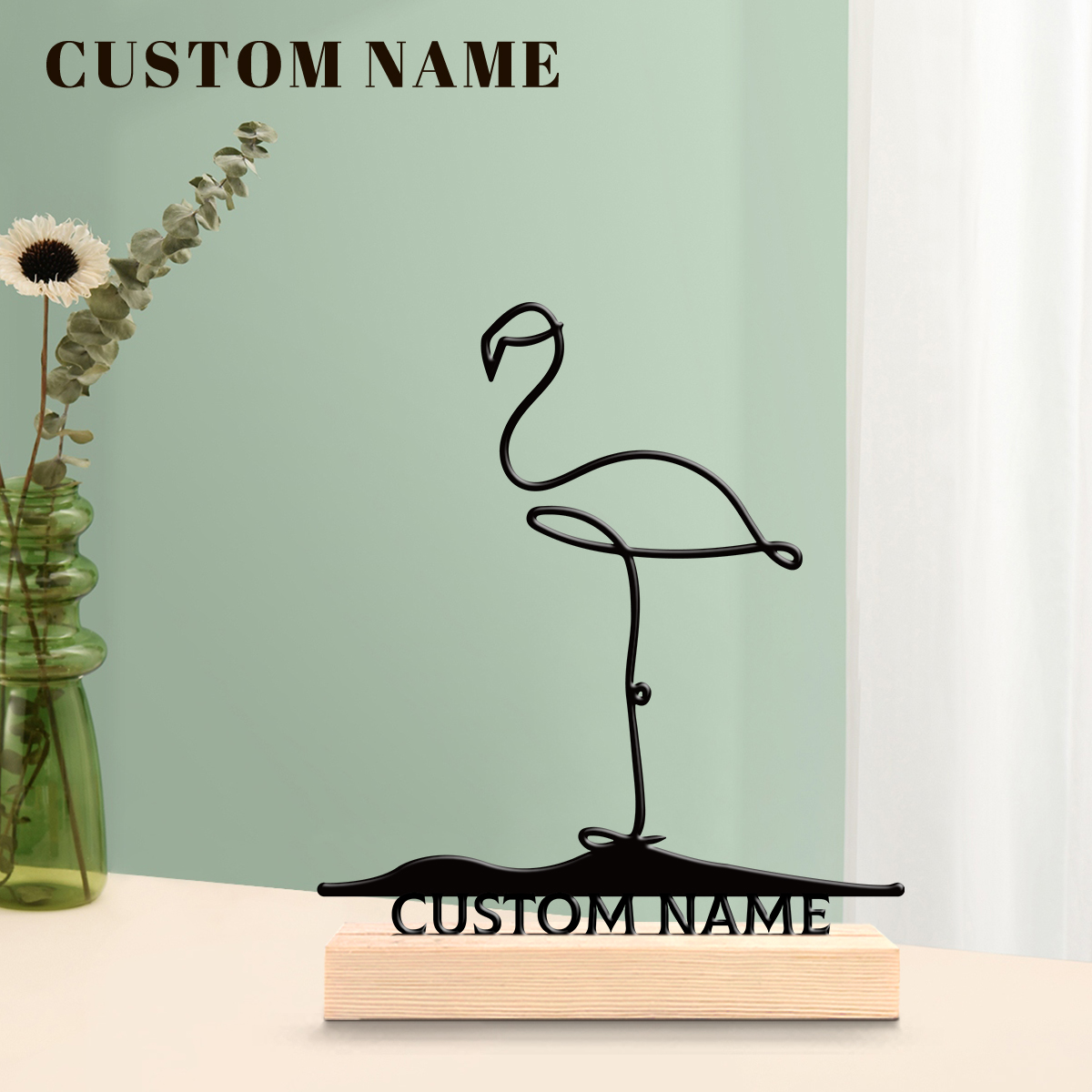 1Pc Csutom Name Cute Flamingo  - Home Office Gifts 리뷰 및 가격