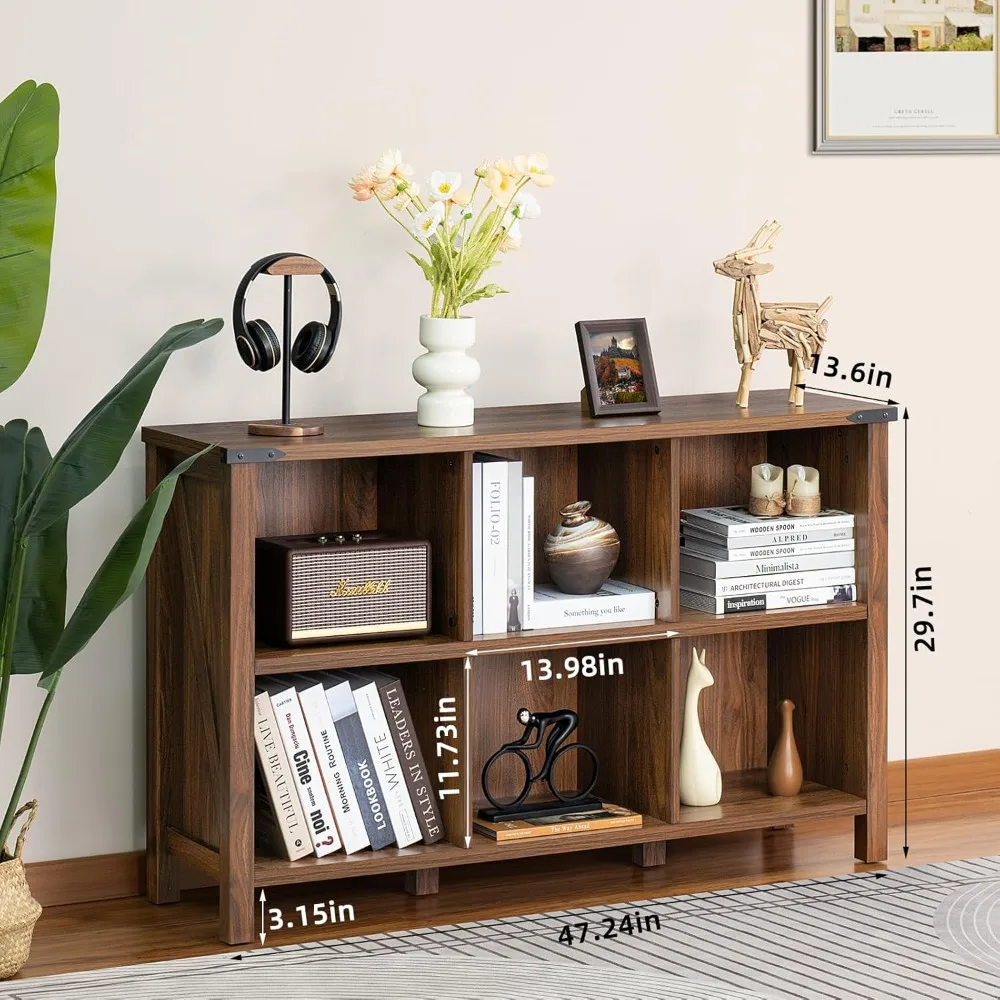 Farmhouse 6 Cube Book Shelf, W - Bookcase Wood Shelf 리뷰 및 가격