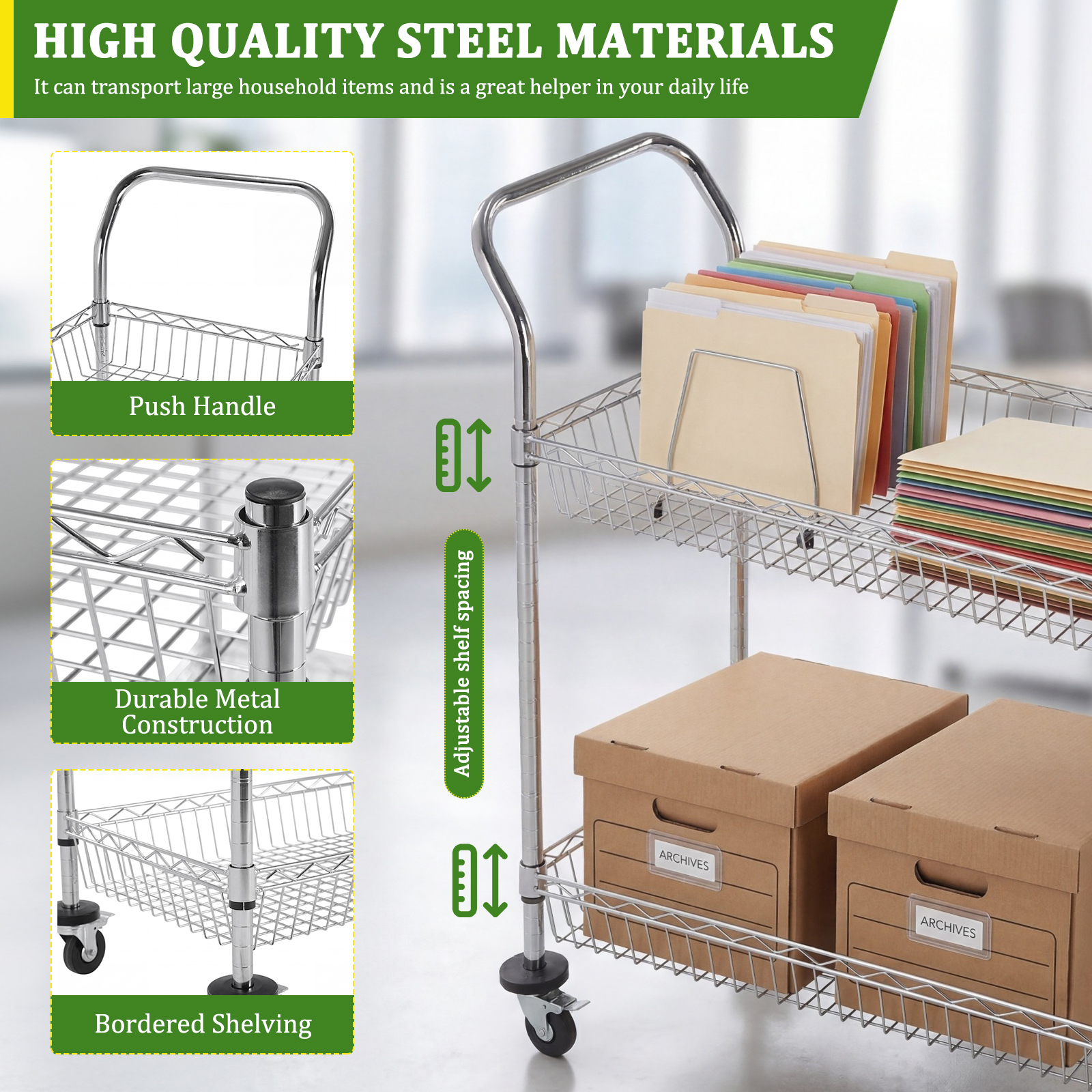 Mail Office File Cart 550 LBS  - Rolling File Cart 리뷰 및 가격