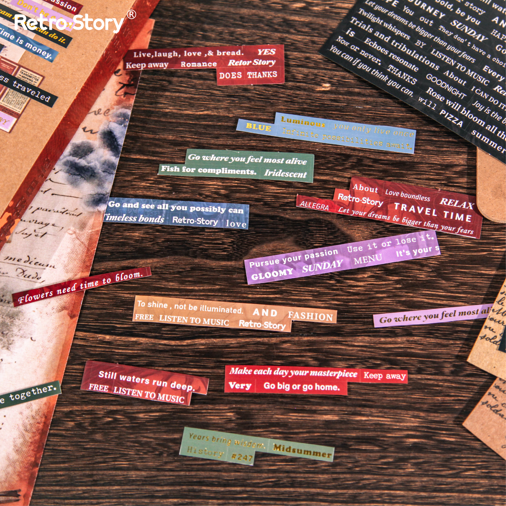 4 sheets Vintage English Text  - Home Office Quotes 리뷰 및 가격